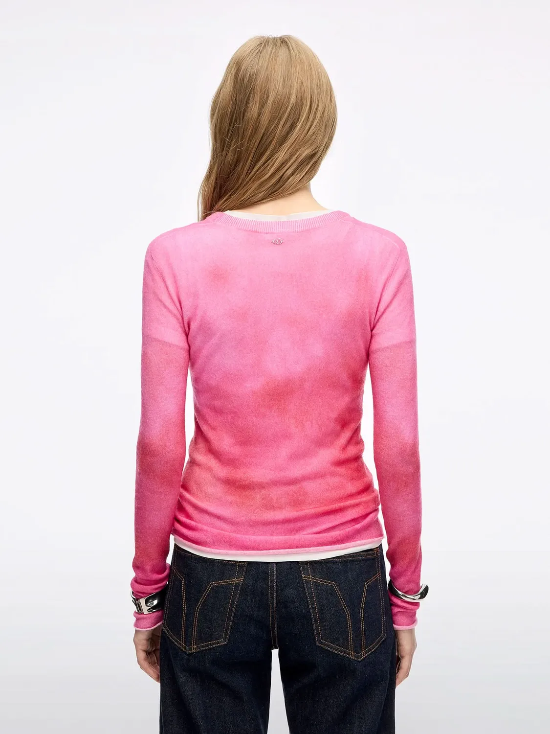 Miss Sixty striktrøje pink uld gradient cropped