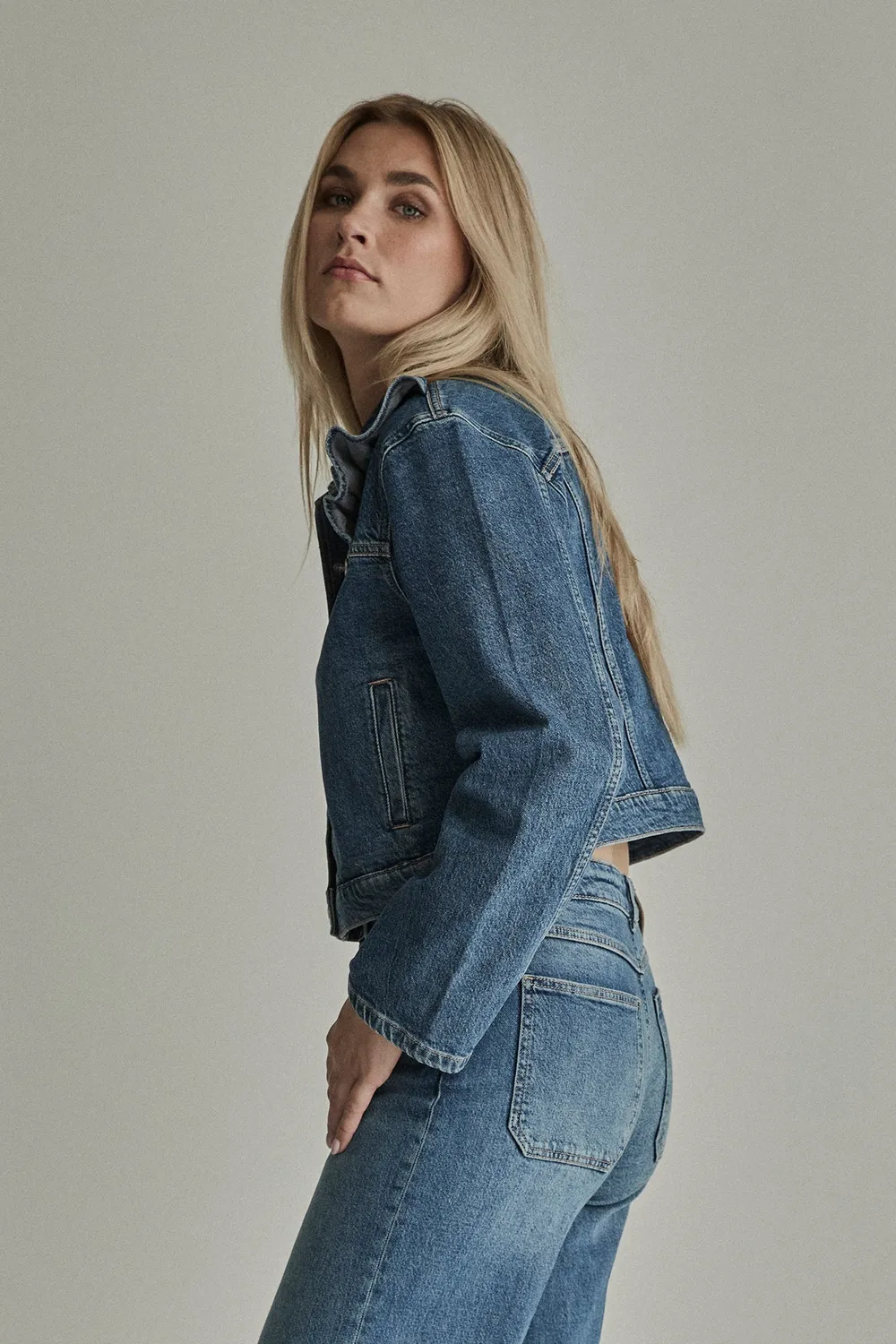 Para Mi Tess Jacket denimjakke blue reef - kort
