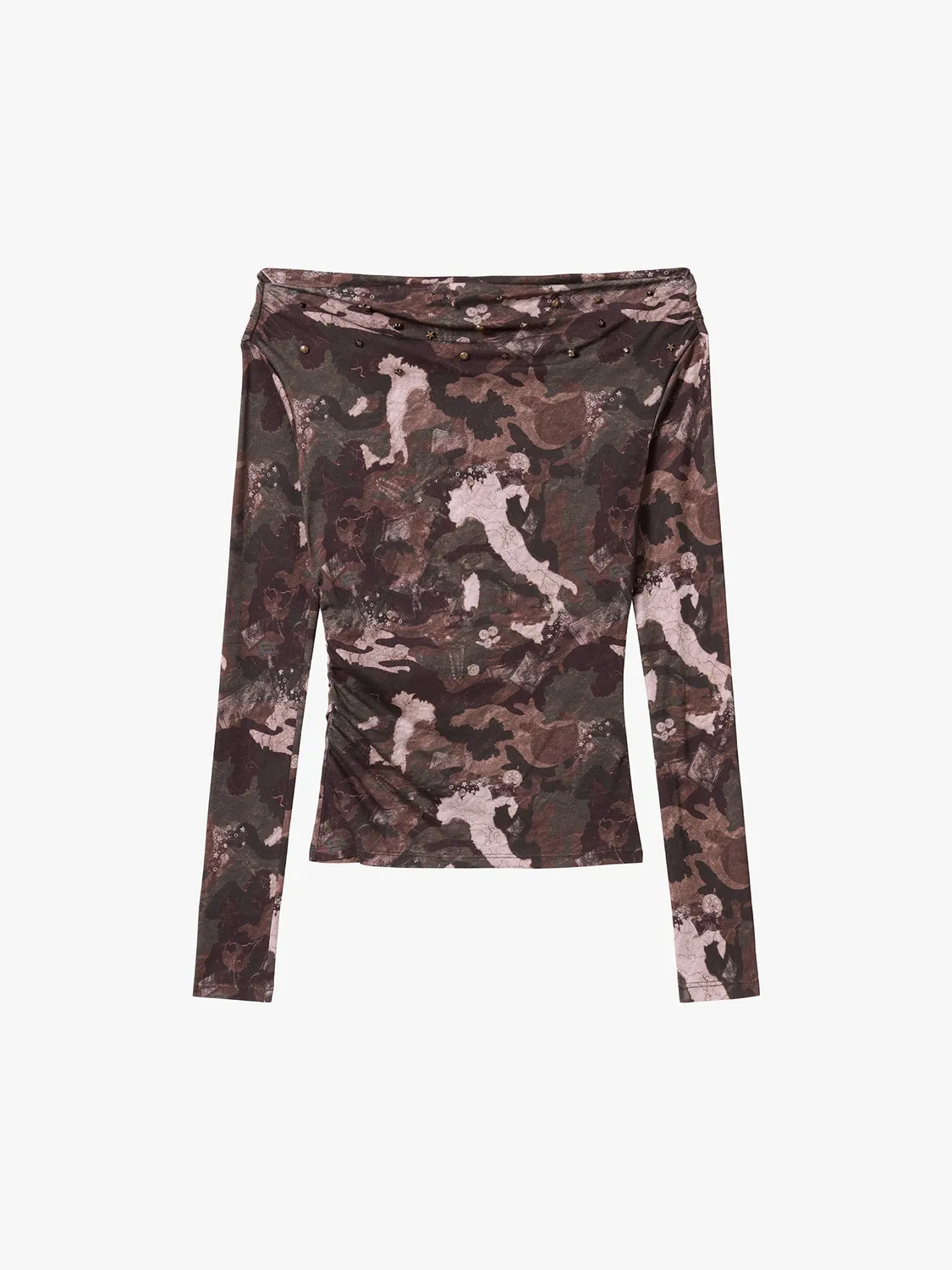Miss Sixty 6M3SJ11900Z02 langærmet bluse camo nitter
