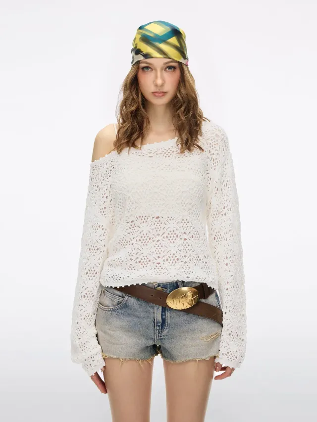 Miss Sixty Cut-Out striktrøje off white XS-L