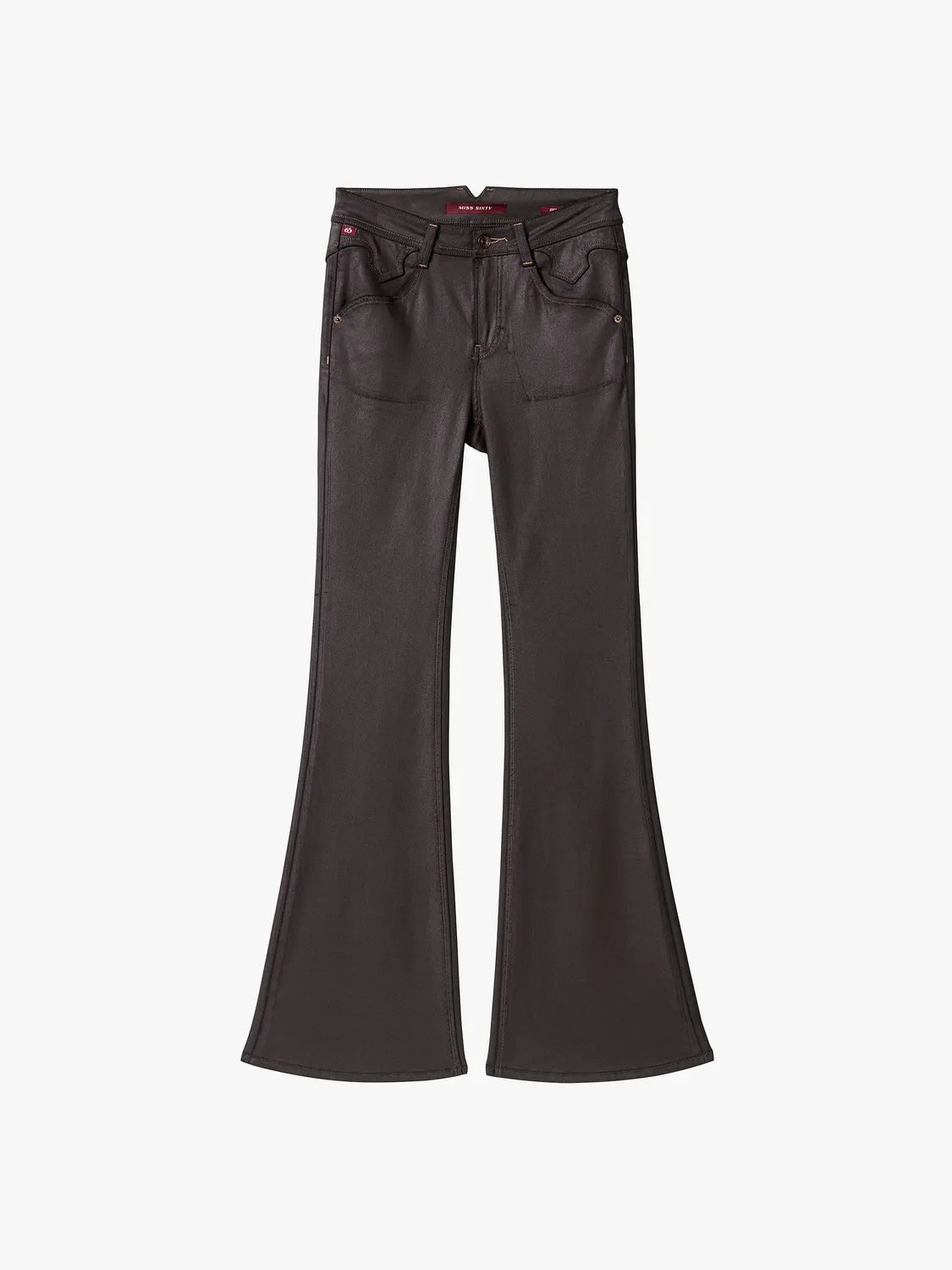 Miss Sixty Bella coated flare jeans brun stretch