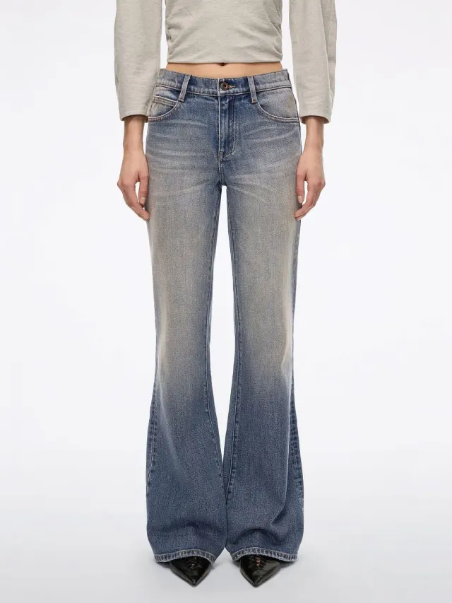 Miss Sixty Flare jeans nostalgisk blå slidte høj talje