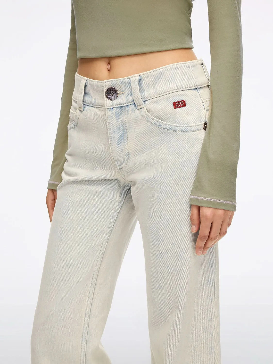 Miss Sixty flare jeans light blue med slidser