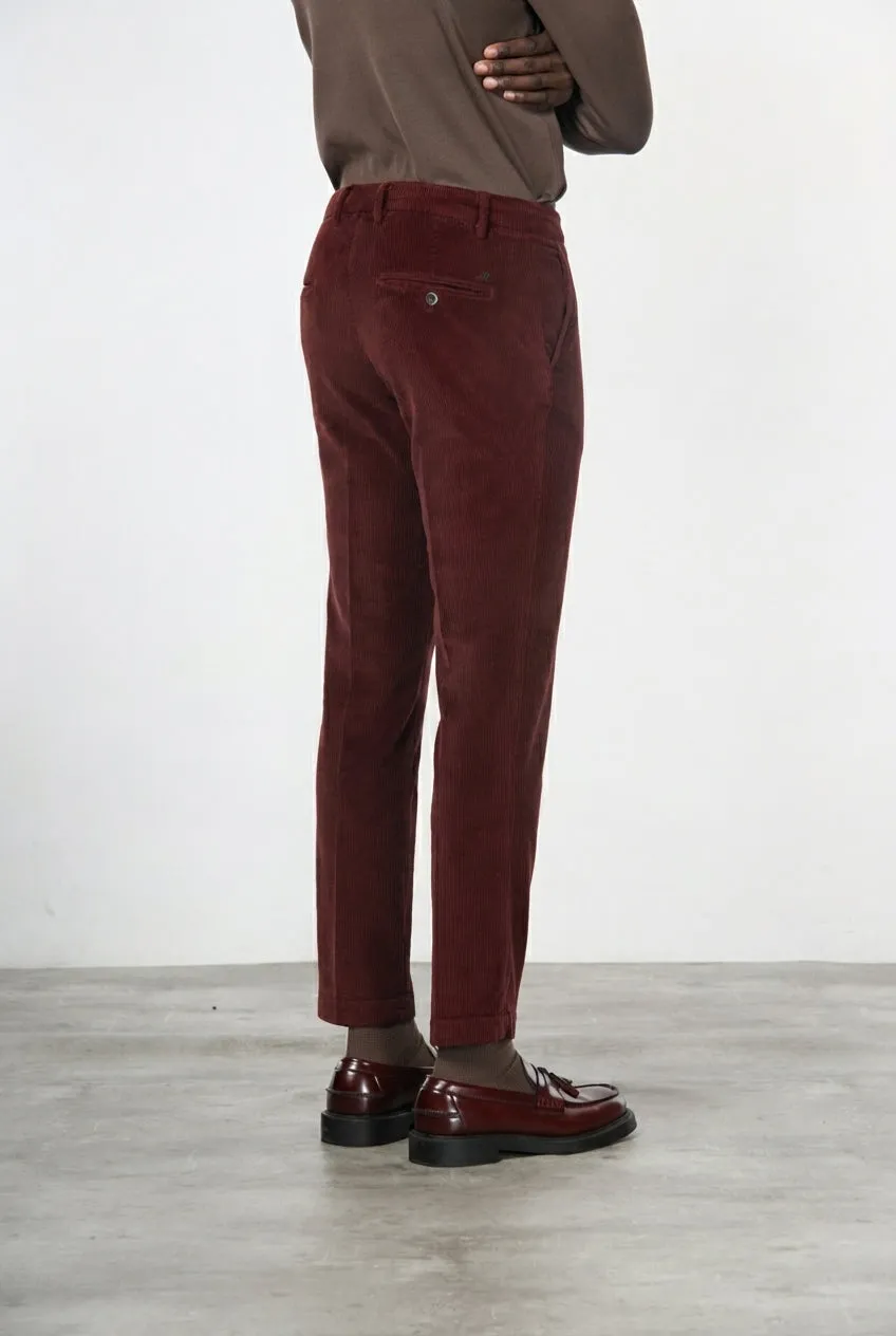 Mason's Milano chinos mørkerød fløjl extra slim