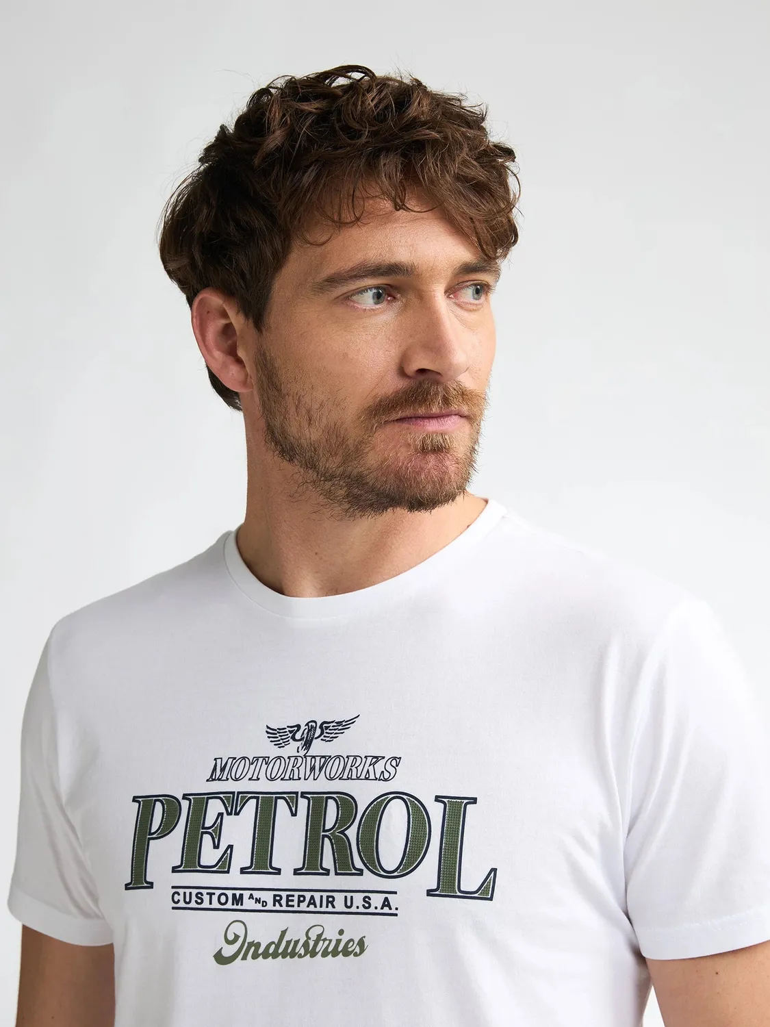 Petrol Industries Astro T-shirt Bright White i bomuld