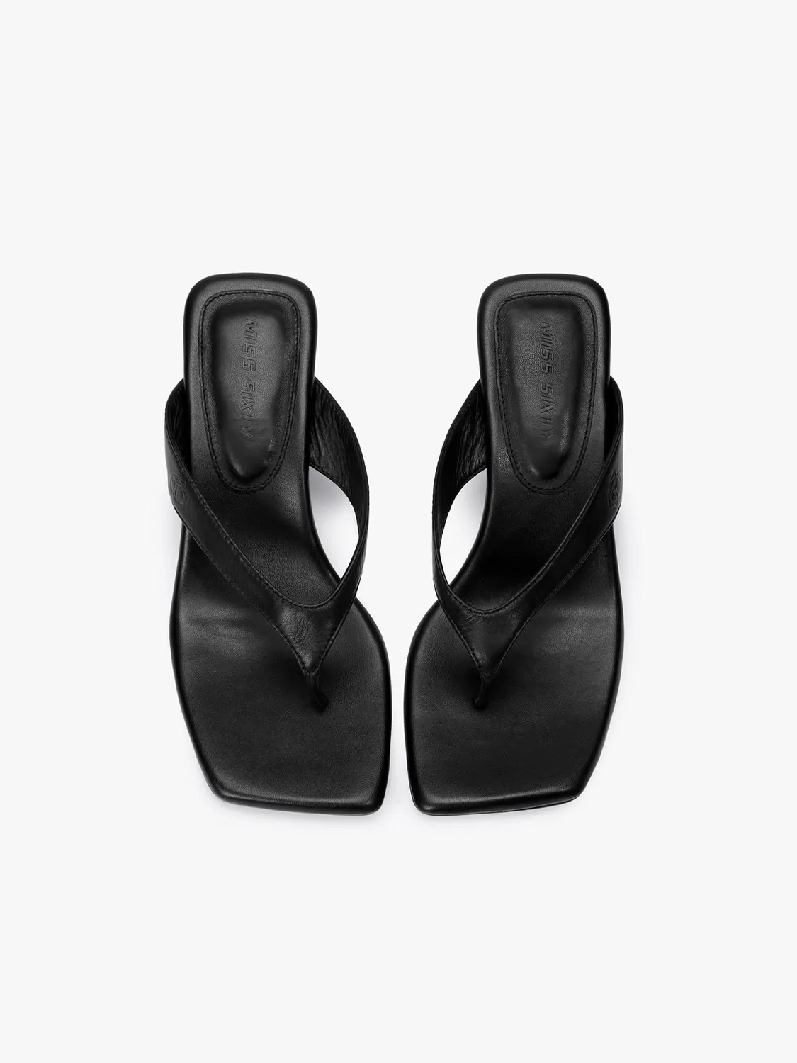 Miss Sixty Kitten Heel sko sort læder med tårem