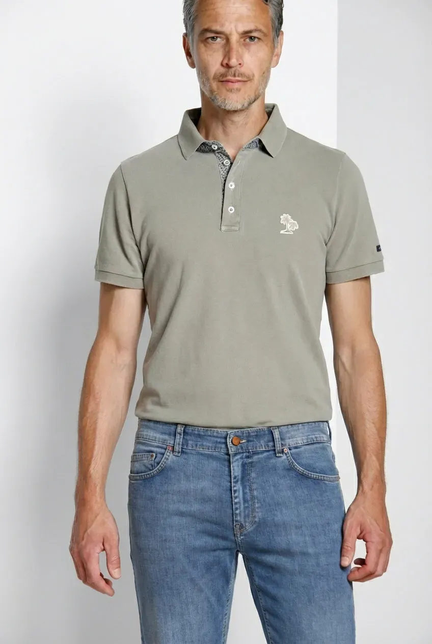 Mason's Leopardi poloskjorte sand piqué bomuld