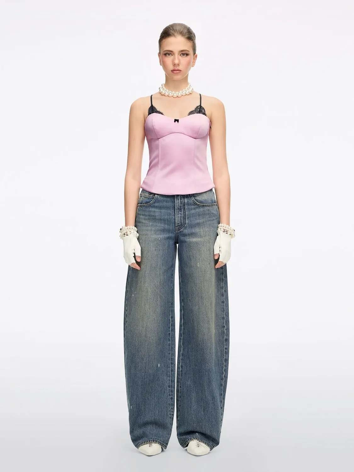 Miss Sixty Bow-Detail Barrel Jeans middle blue