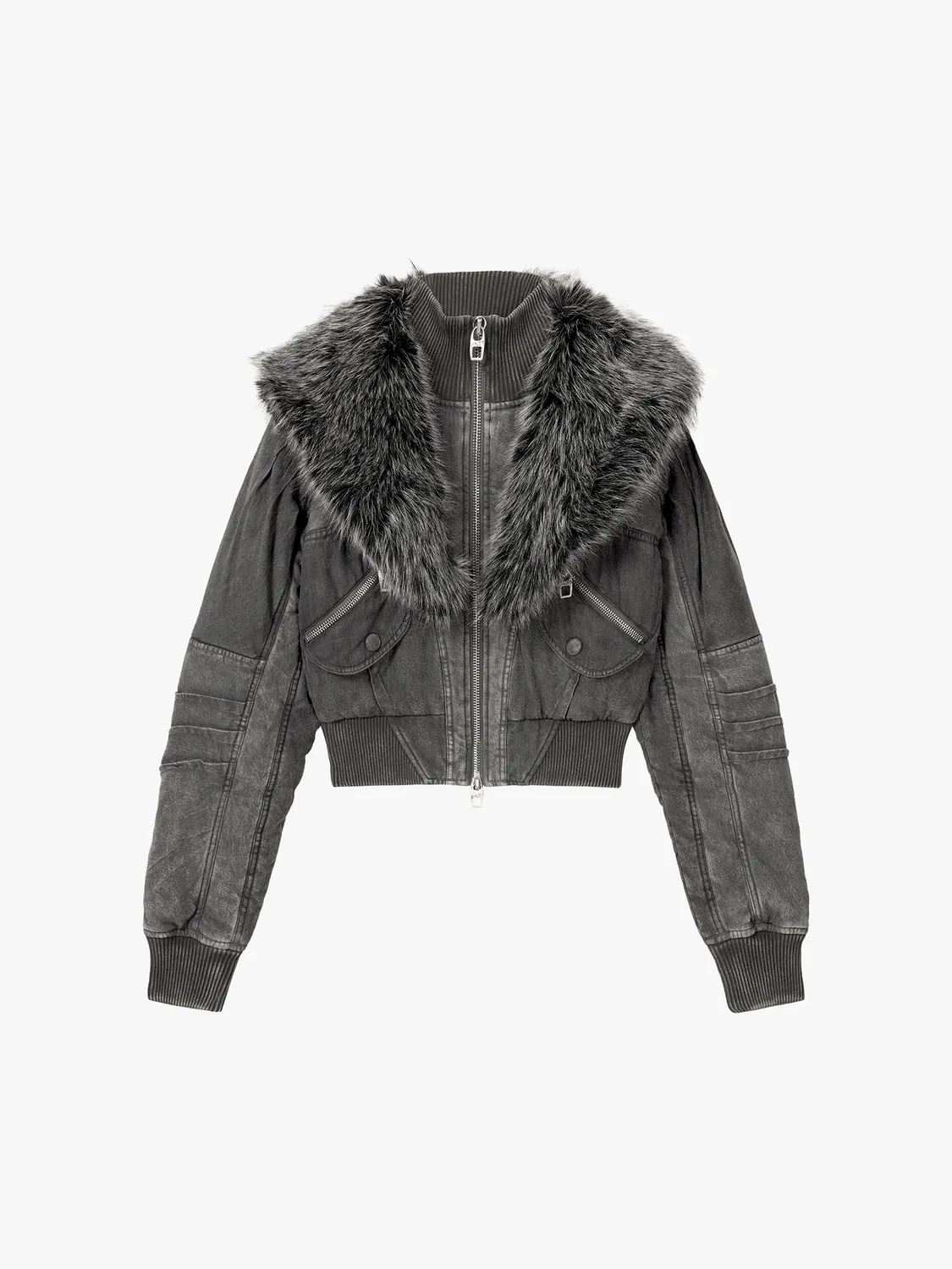 Miss Sixty Lapel Collar jakke sort vatteret