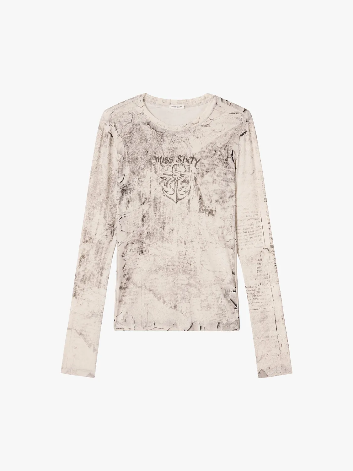 Miss Sixty Graphic Langærmet T-shirt Meters Apricot mesh