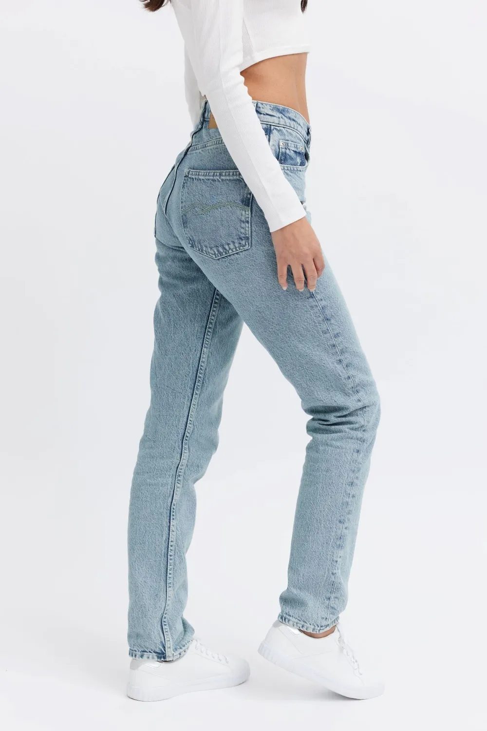Organsk Aqua Ocean Breeze jeans dame høj talje