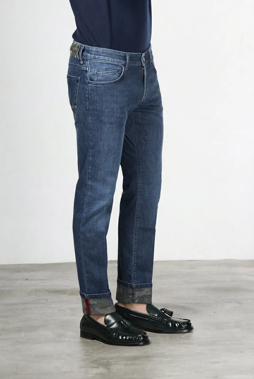 Mason's Harris 5-pocket jeans blå camouflage slim