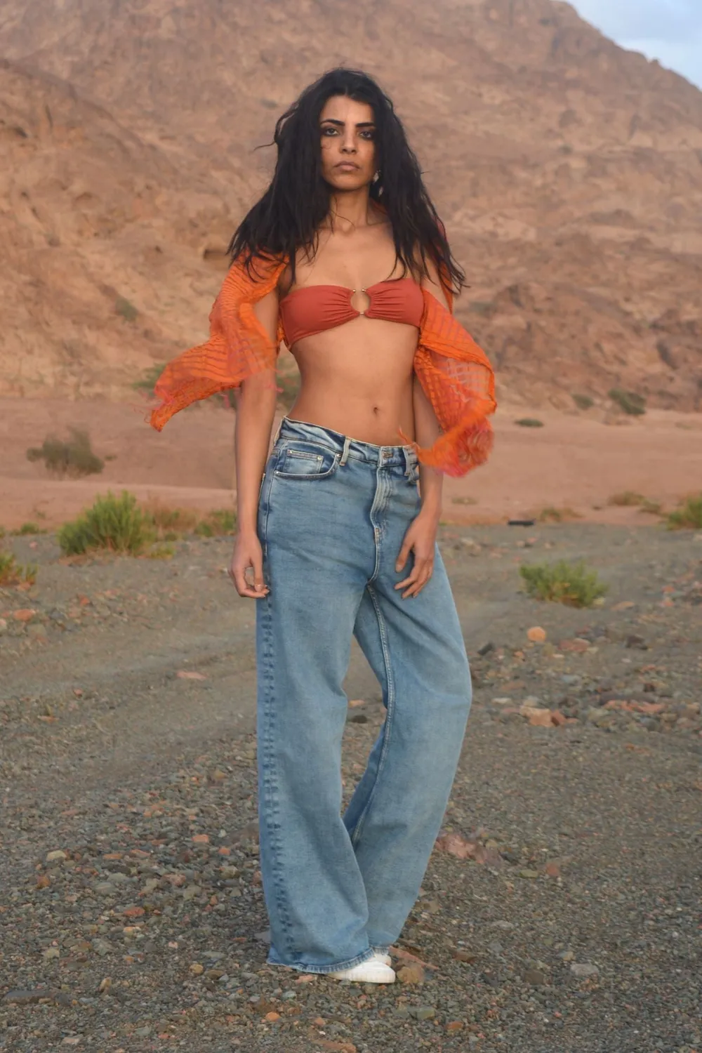 Organsk Streets Blues baggy jeans lav talje