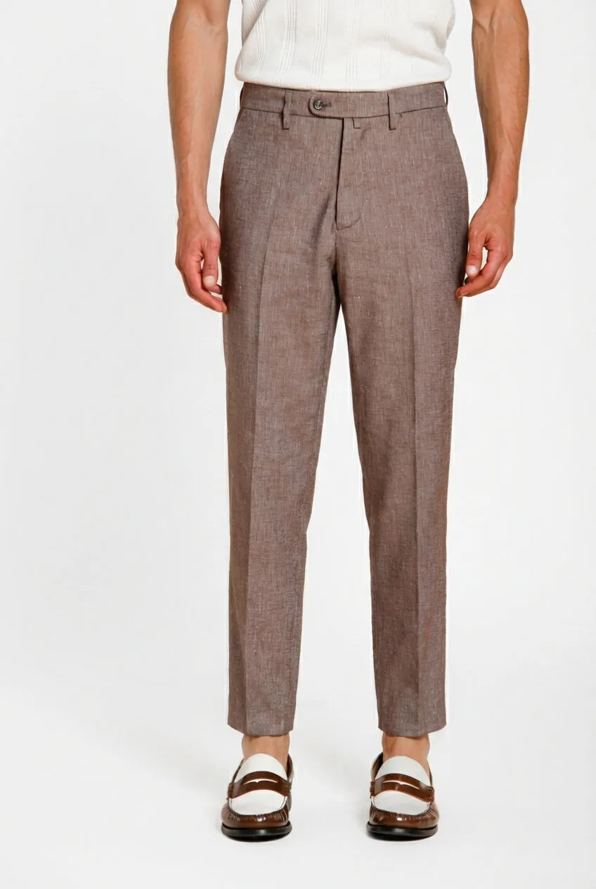 Mason's Boston chinos taupe relaxed hørblanding