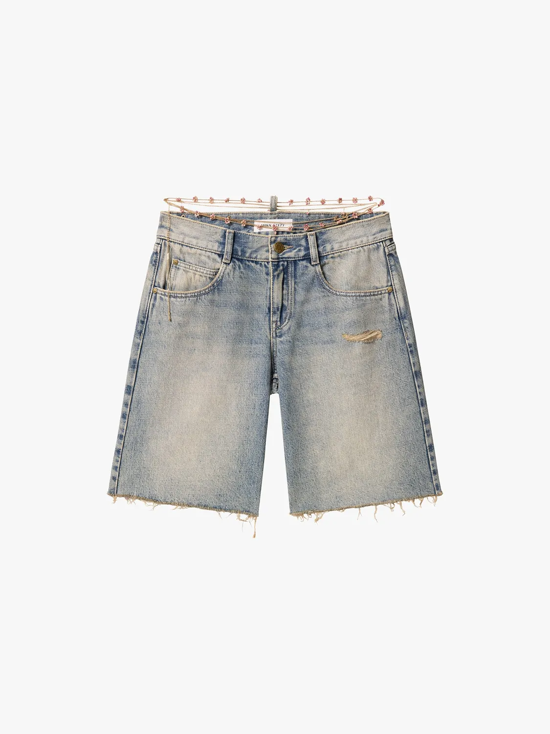 Miss Sixty denim shorts middle blue vintage kæde