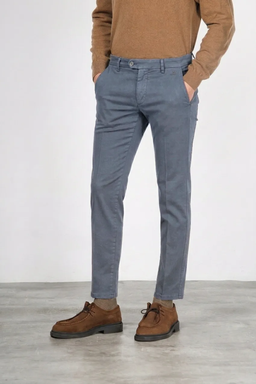 Mason's Torino Flex chino bukser blå slim satin