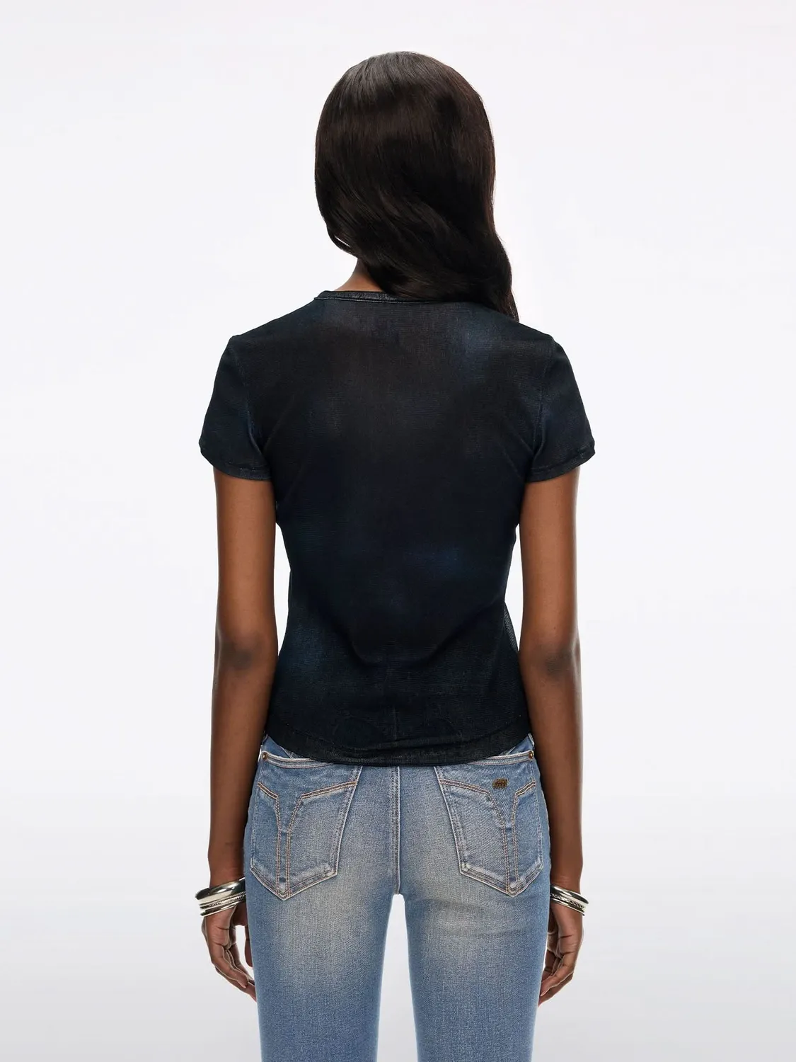 Miss Sixty t-shirt læbeprint beige vintage vask