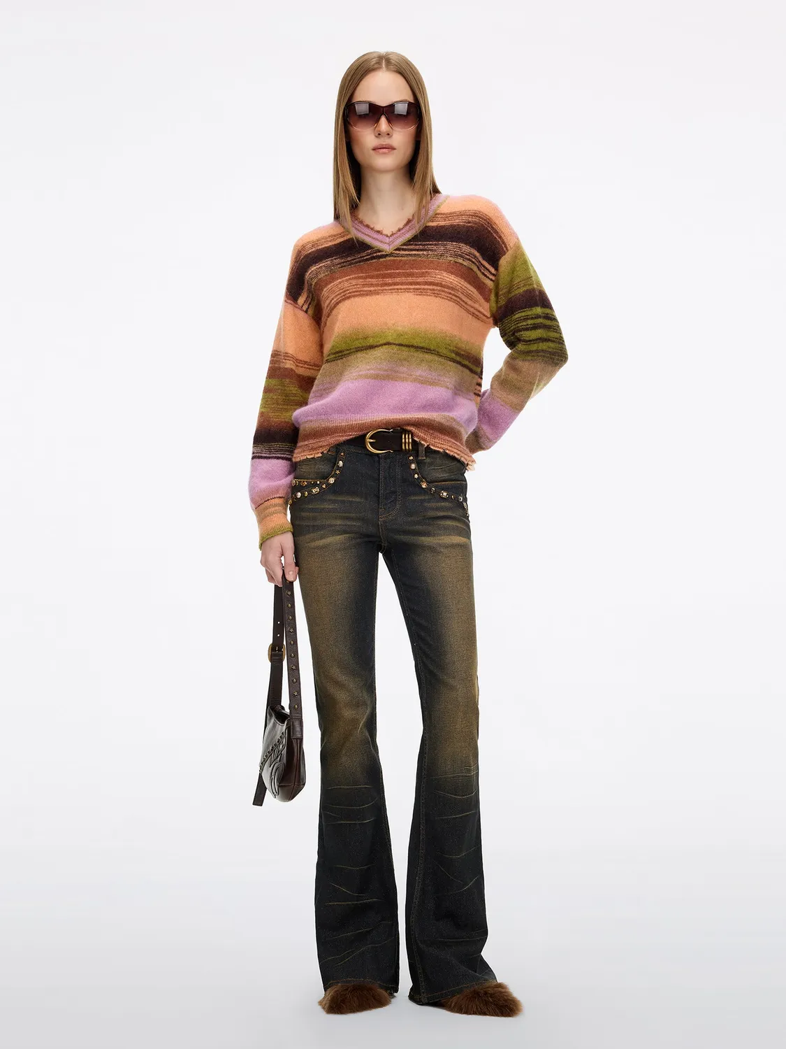 Miss Sixty Contrast Knit Sweater Flerfarvet Alpaka