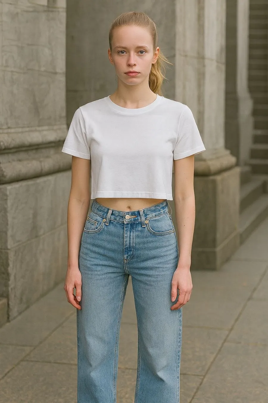 Organsk Boxy Crop cropped t-shirt off white økologisk