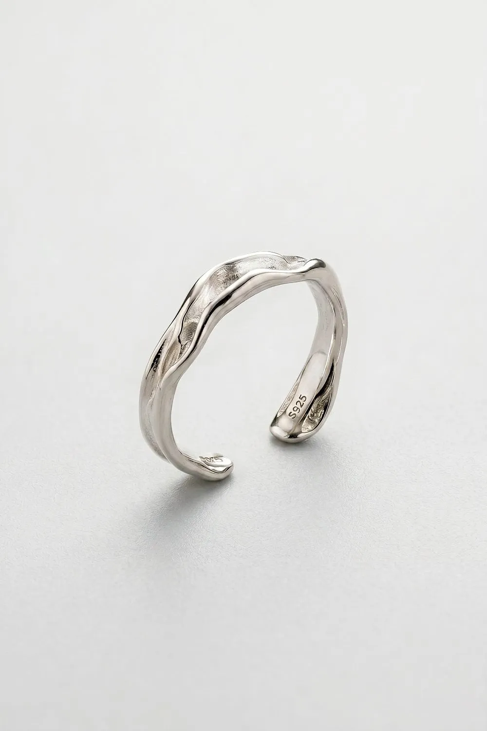 Organsk The Cuff Ring ring justerbar guld sølv