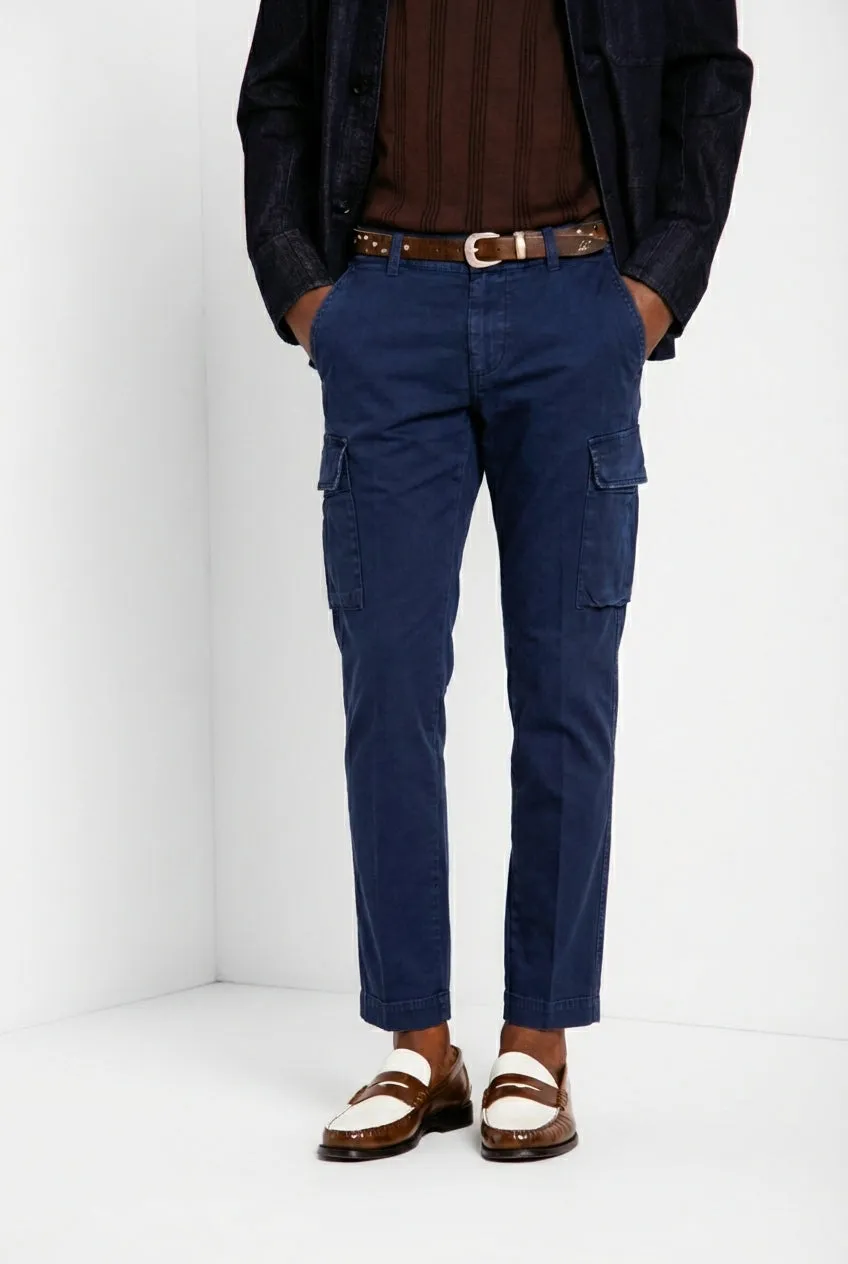 Mason's Chile cargobukser extra slim navy stretch