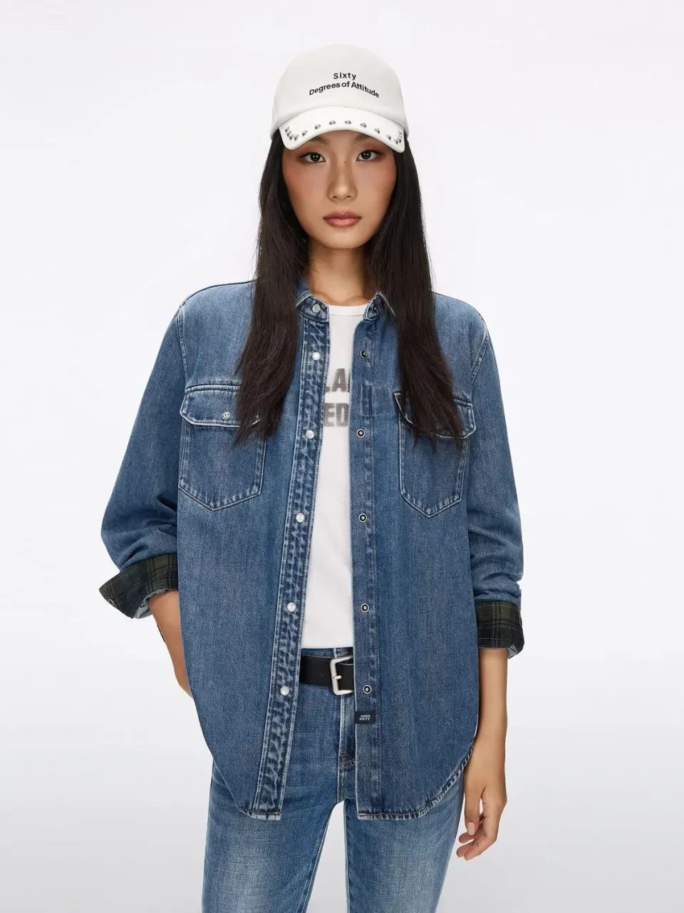 Miss Sixty 6M3XJ3521AF20 denimskjorte lyseblå tern