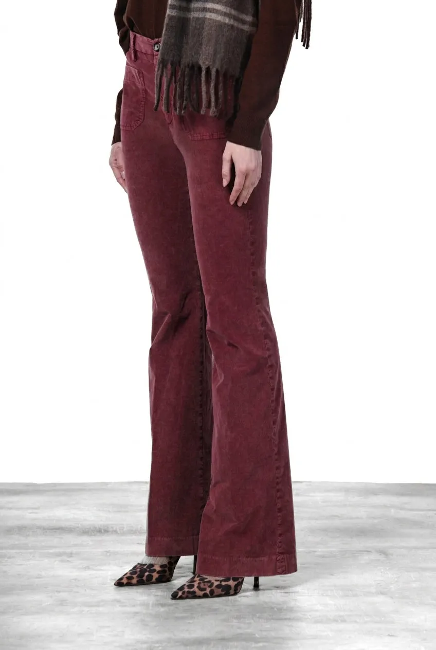 Mason's New York Flare chinobukser mosto slim fløjl