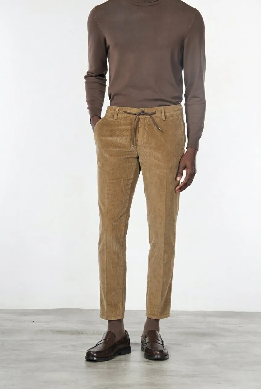 Mason's Milano Jogger fløjlsbukser camel ekstra slim