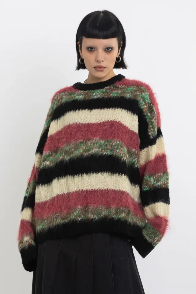 The Ragged Priest Pulse Stripe striktrøje oversize stribet