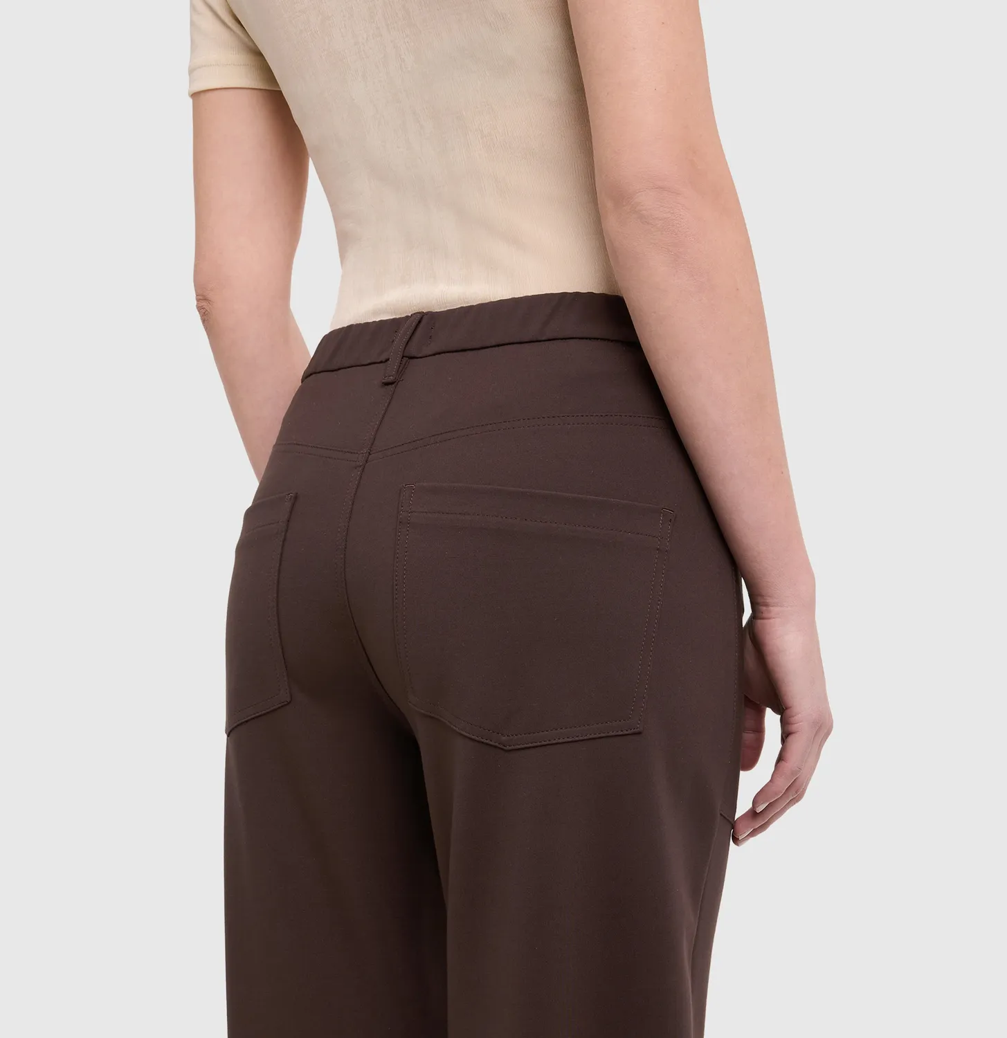 MAC Baggy Smart jerseybukser brun loose fit