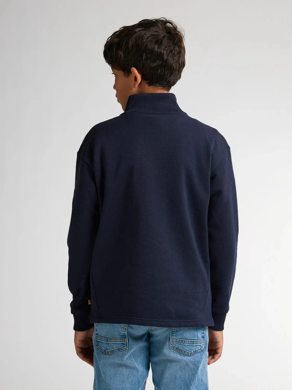 Petrol Industries Skagit half-zip drengetrøje royal navy bomuld