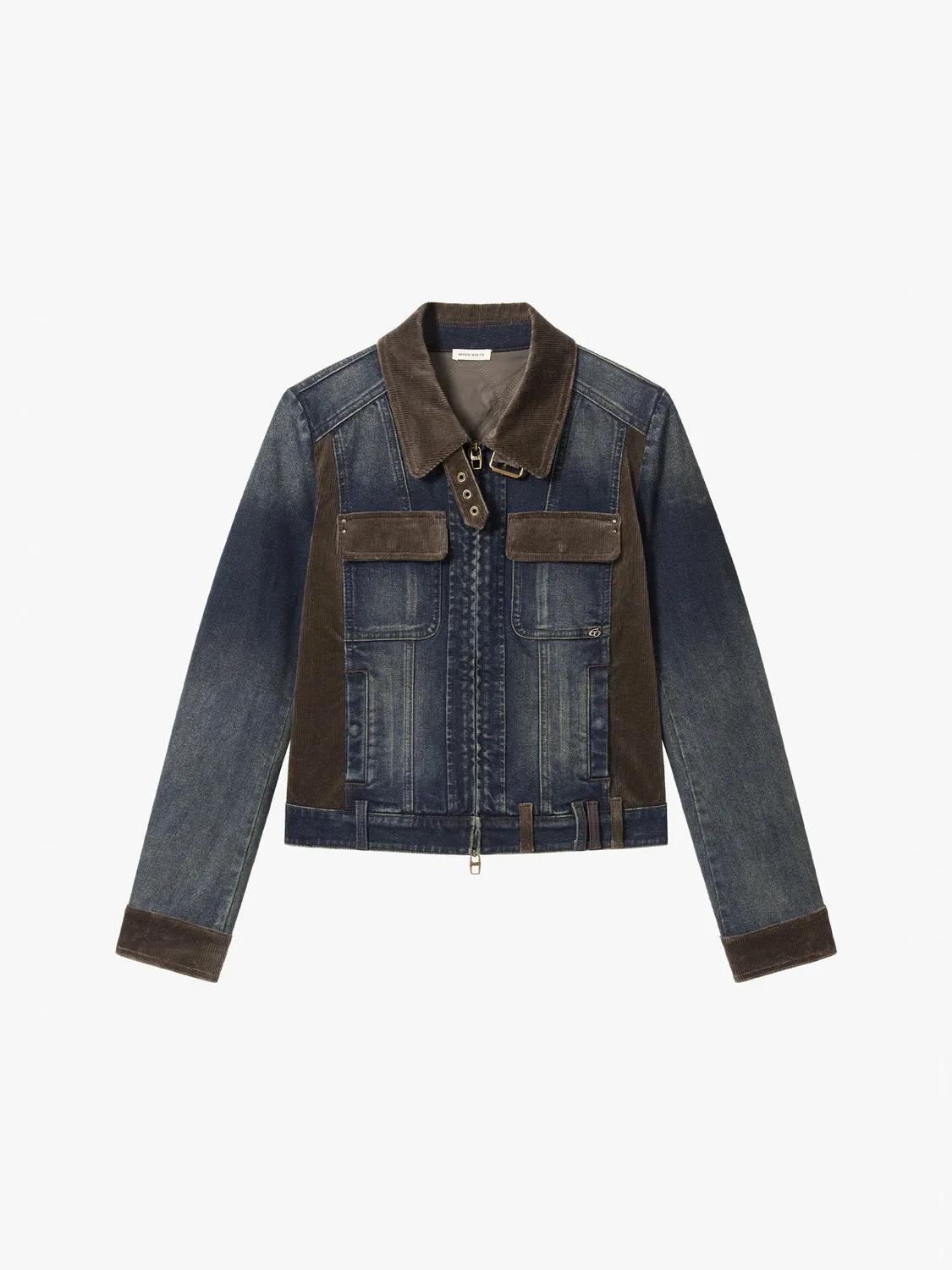 Miss Sixty Panelled denimjakke blå corduroy