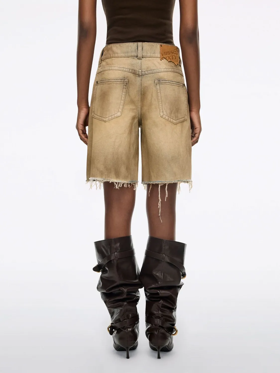 Miss Sixty Distressed Denim shorts blå lav talje