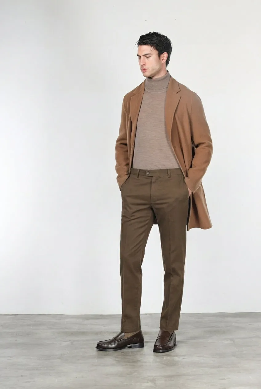 Mason's West Coast uldfrakke kamel ternet slim