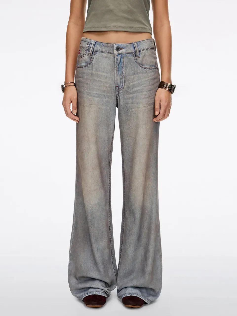 Miss Sixty Montana Mid Rise Flare jeans blå slidt