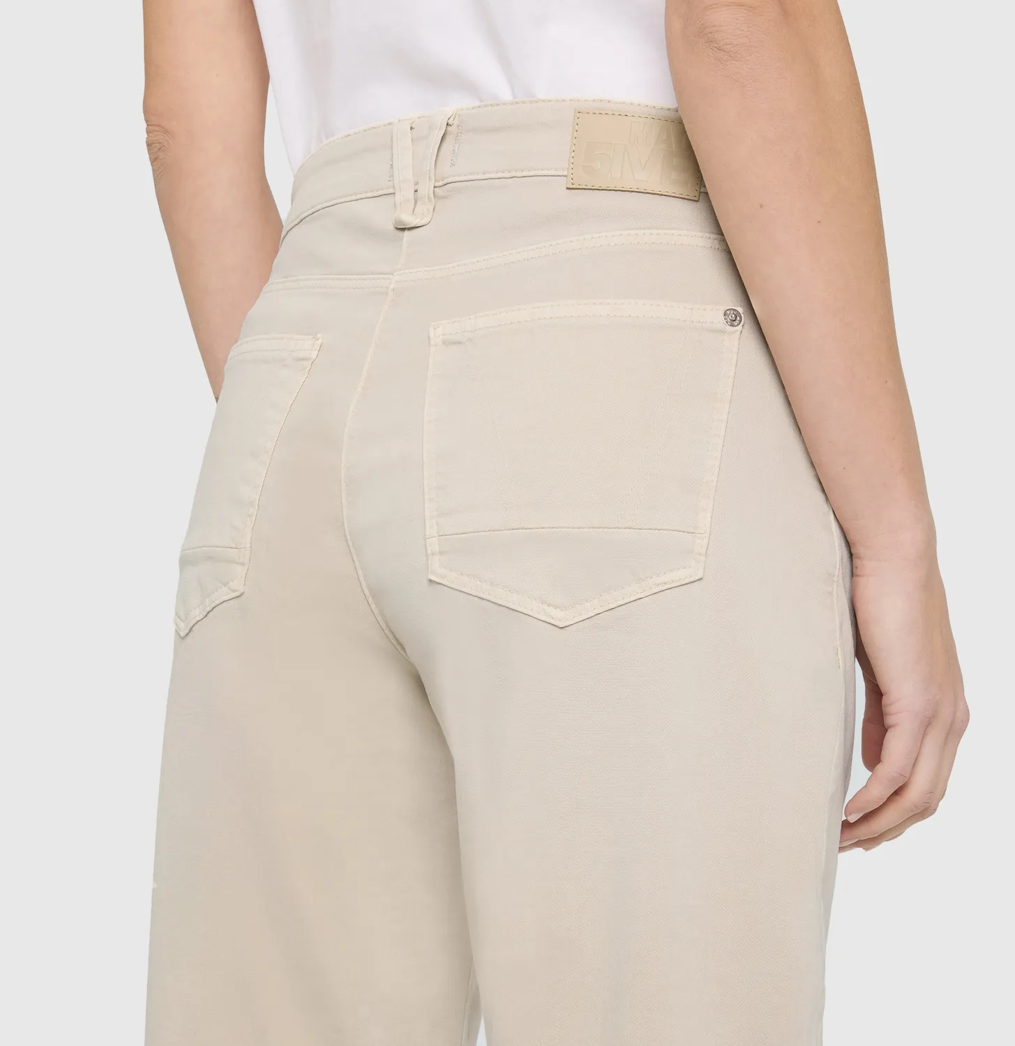 MAC Danni 2.3 Barrel gabardinebukser beige loose fit