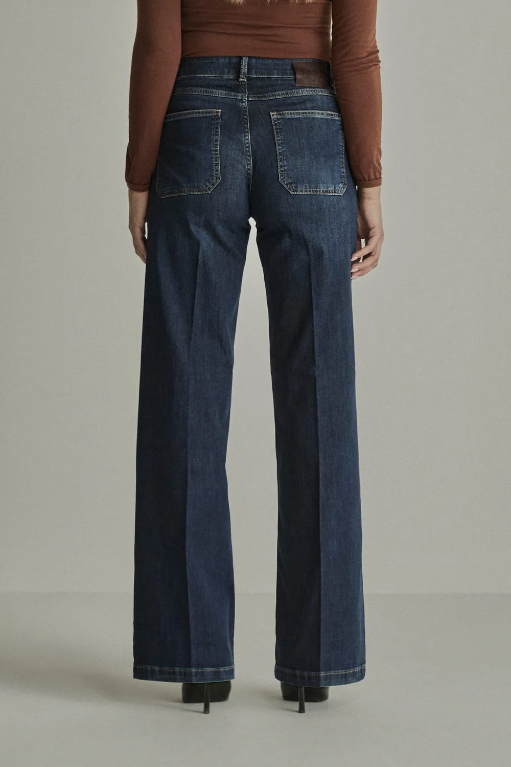 Para Mi Mira jeans Midnight Tide brede ben høj talje