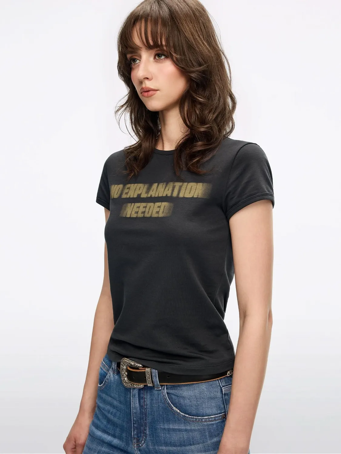 Miss Sixty Slogan Print T-shirt hvid relaxed