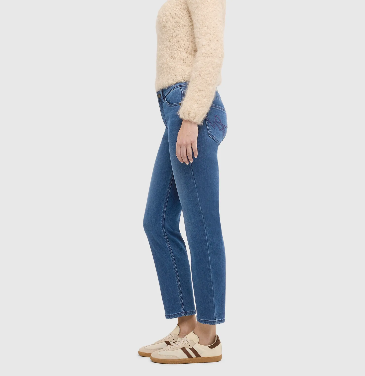 MAC Carrie slim fit jeans mellemblå vinterdenim