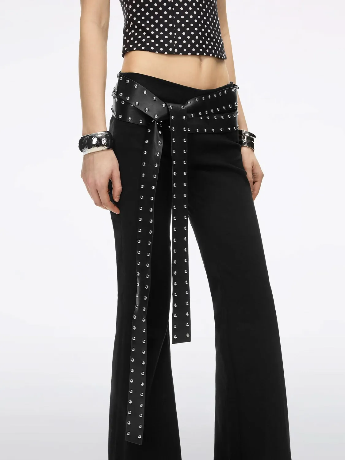 Miss Sixty Bella flare jeans sort med bælte