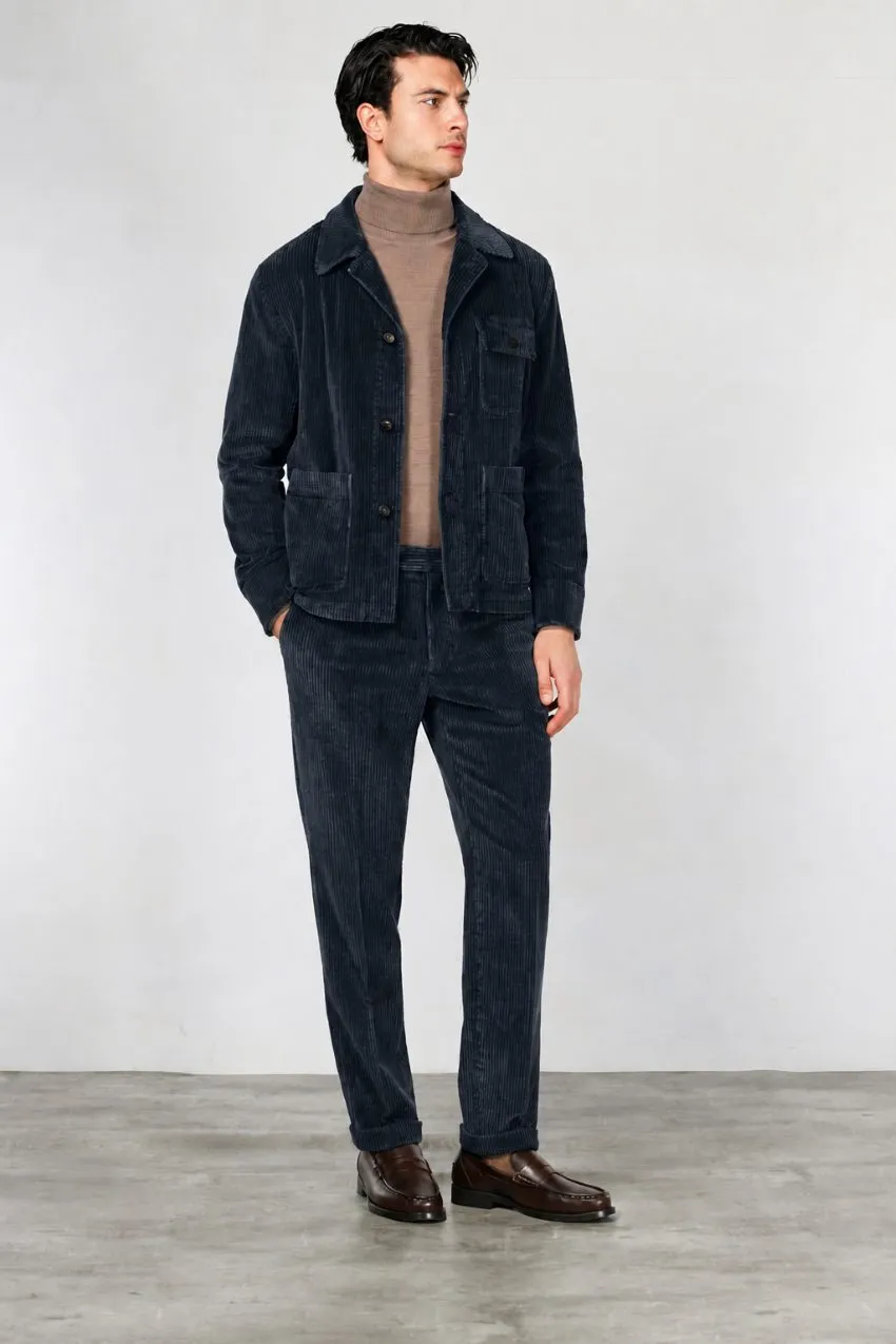 Mason's Paris chinos natblå fløjl carrot