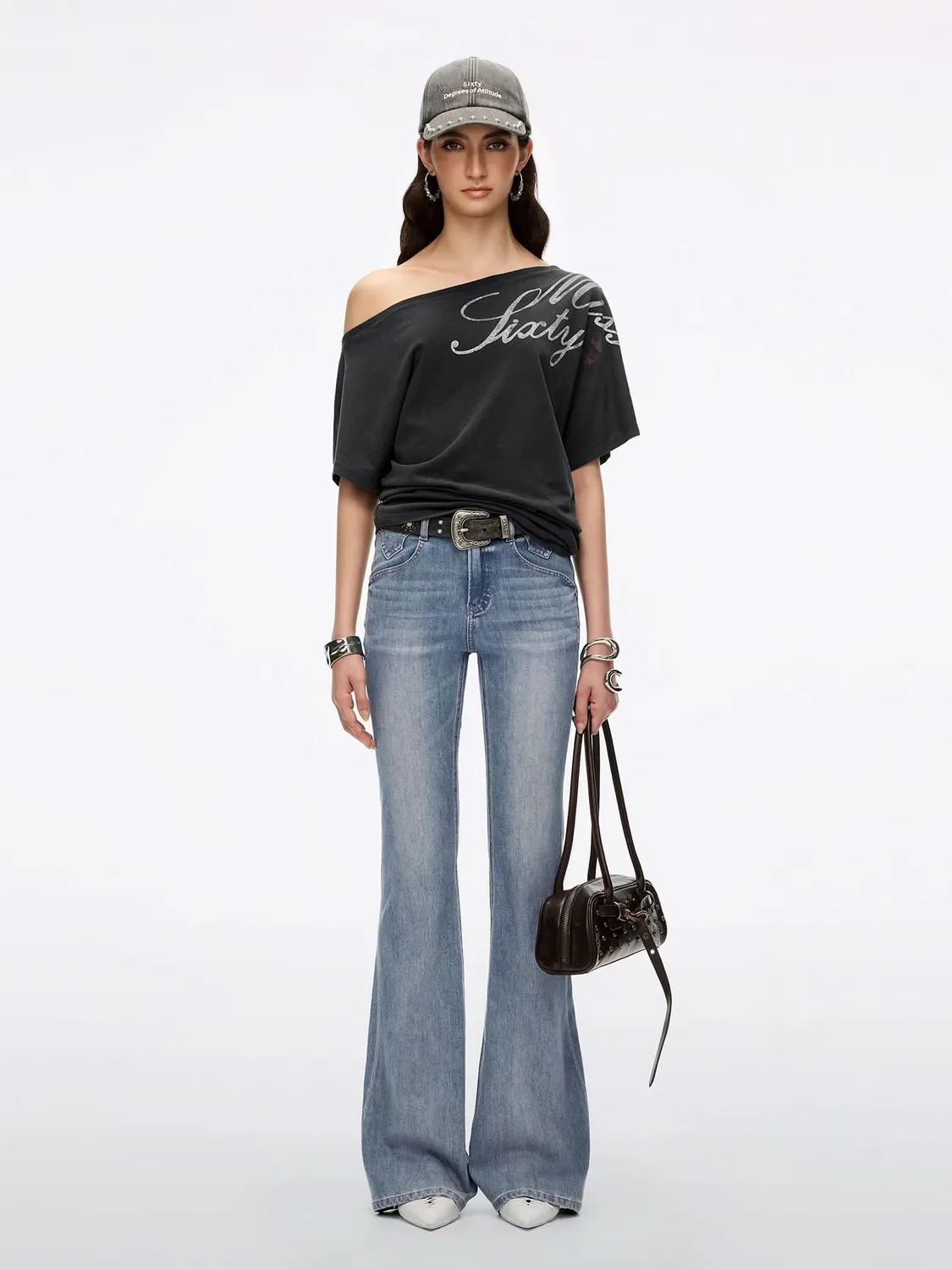 Miss Sixty Bella flare jeans mellemblå stretch