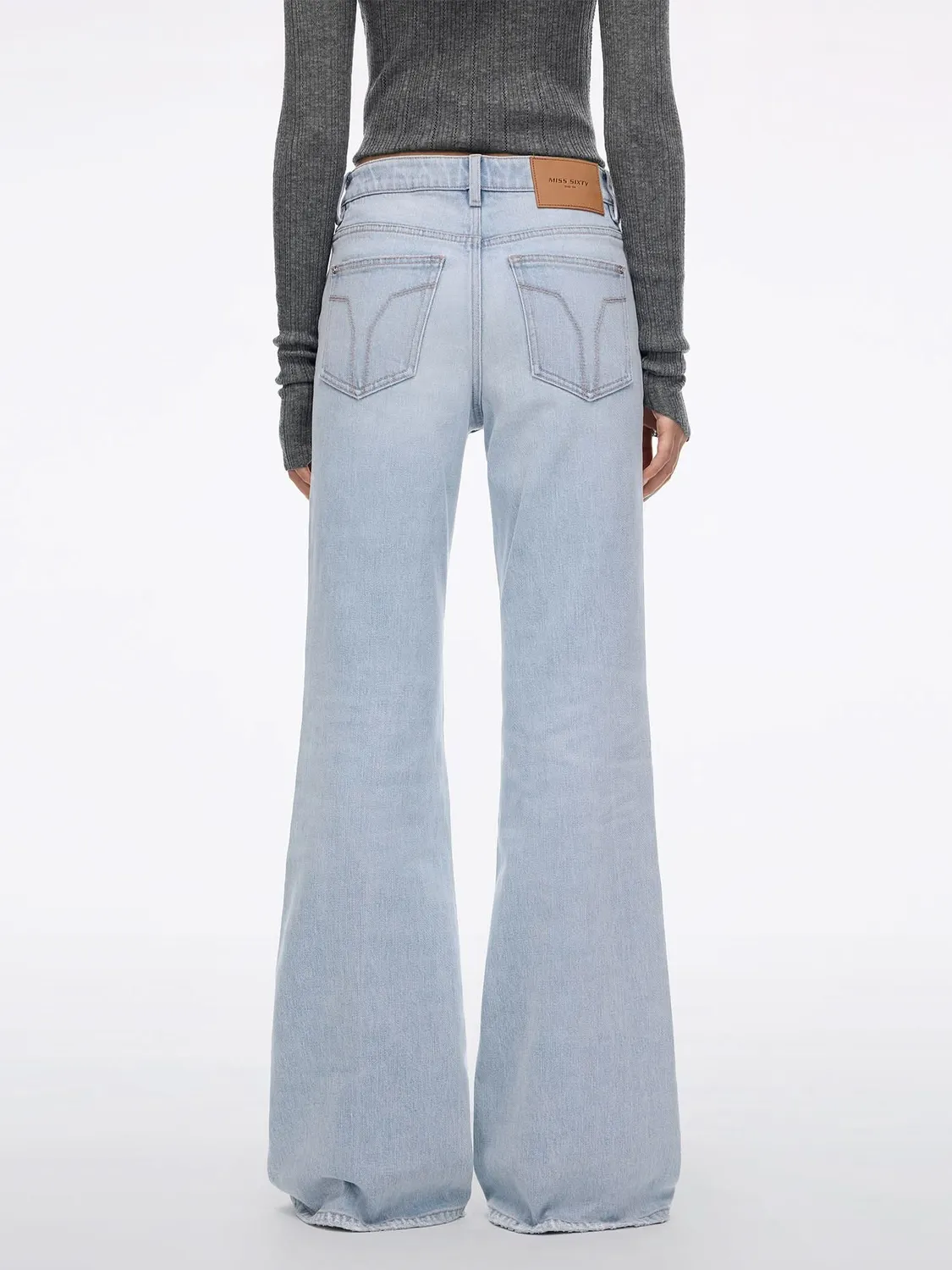 Miss Sixty Flare jeans nostalgisk blå slidte høj talje