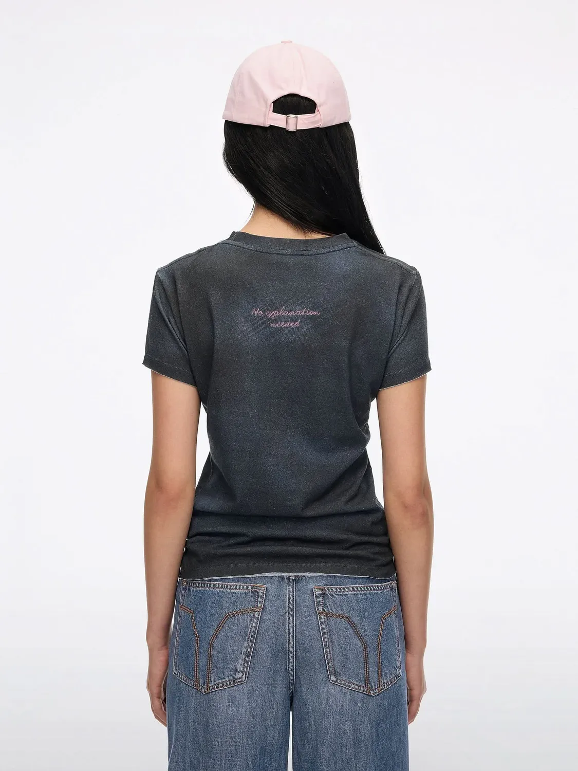 Miss Sixty Distressed Logo T-Shirt beige regular hør