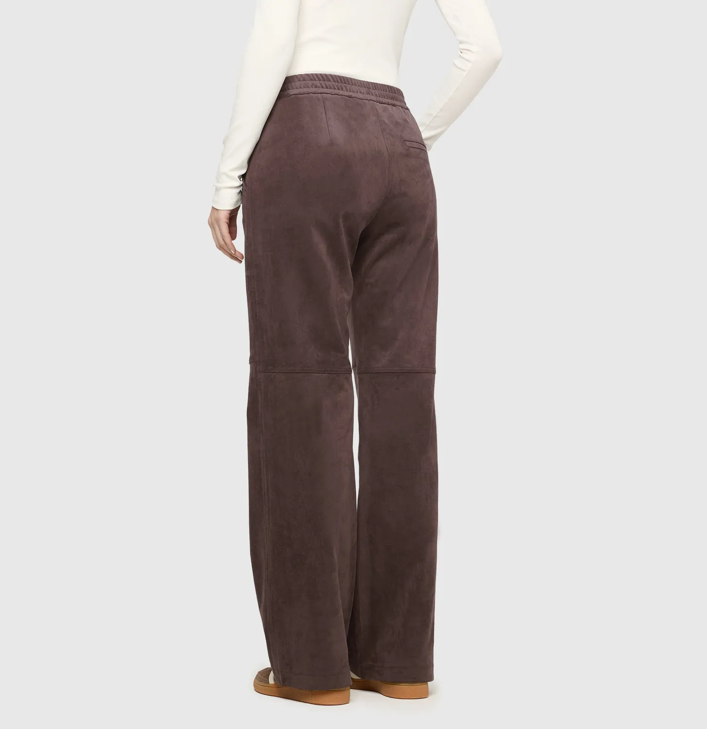 MAC Chiara bukser brun velour wide fit