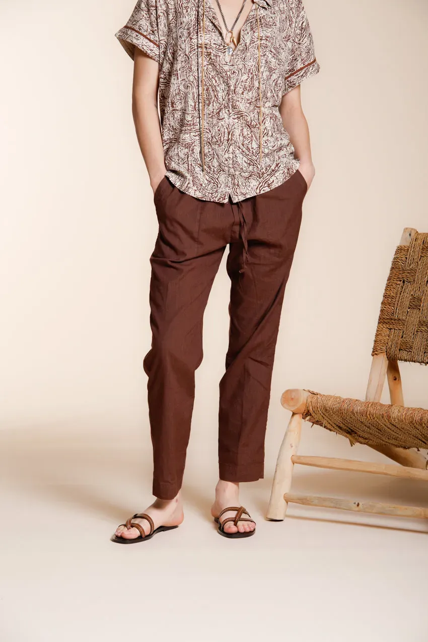 Mason's Jogger City chino bukser relaxed mørkebrun hør