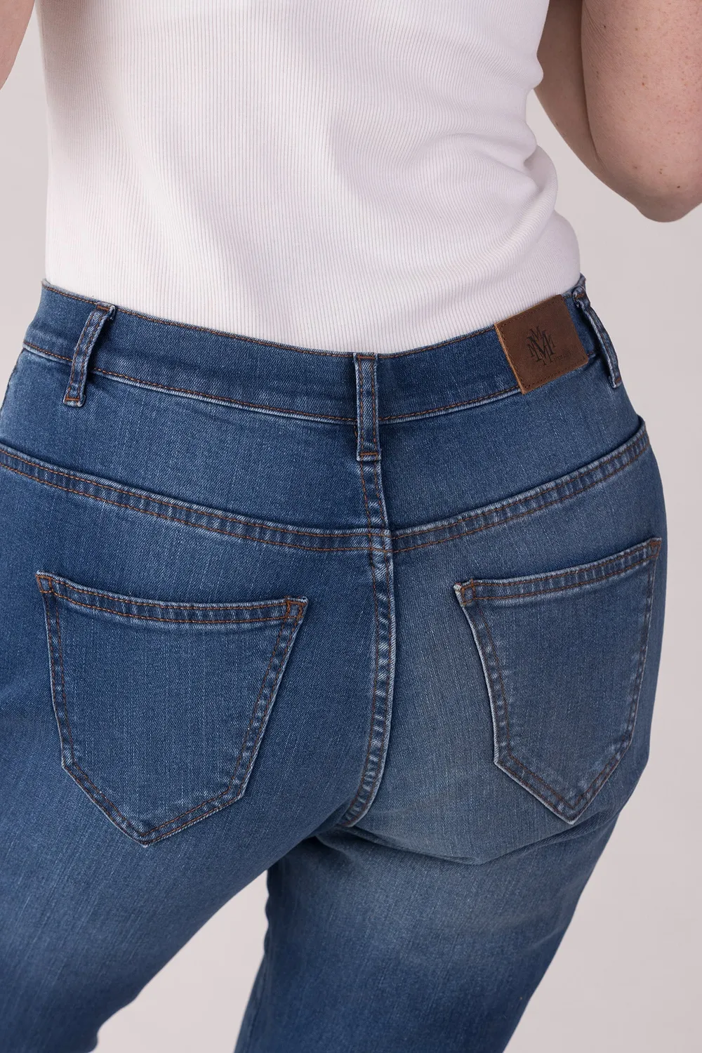 Merrytime Maria Regular jeans lys denim med slid