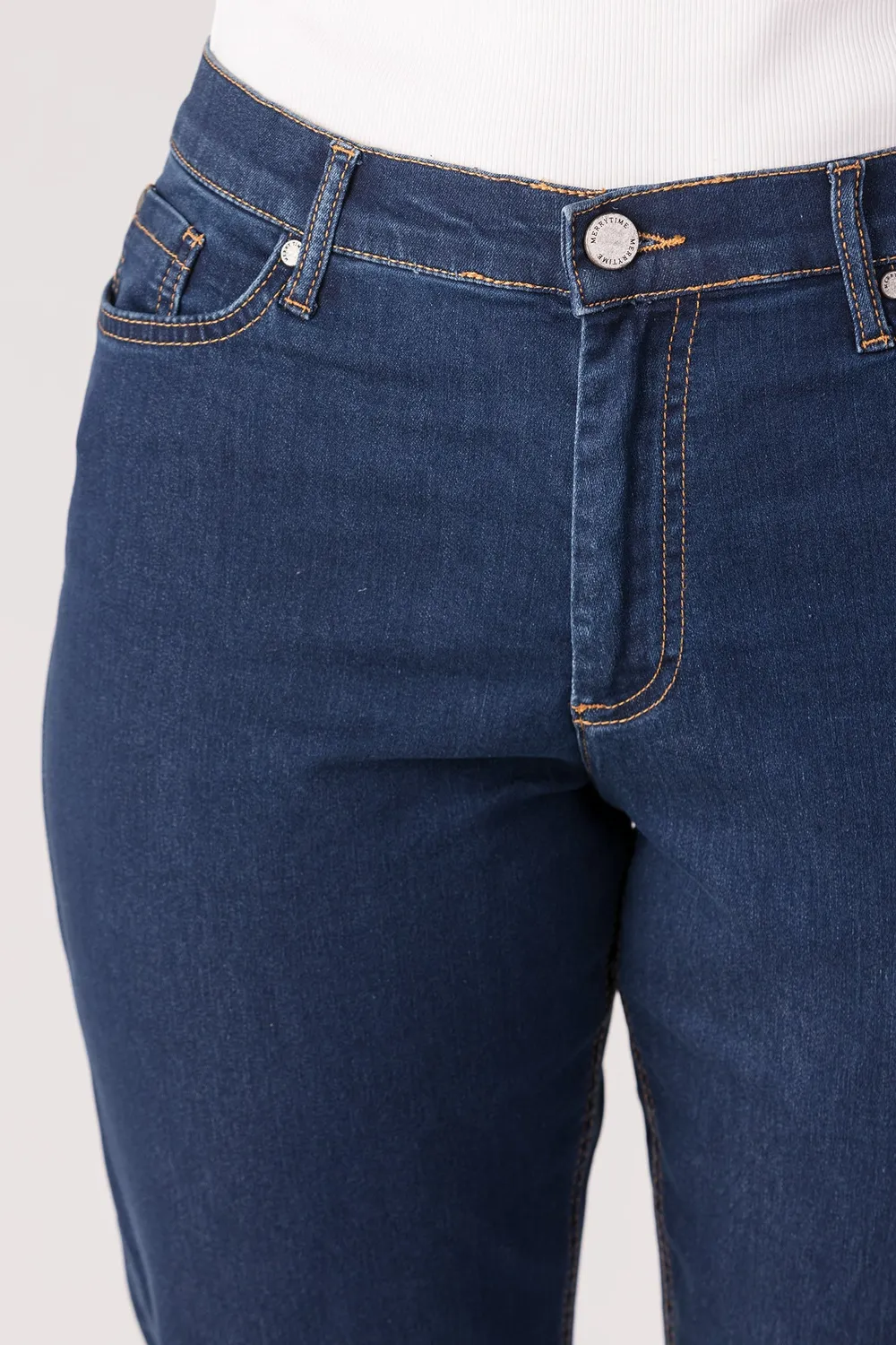 Merrytime 15661-432-28 Slim shorts mørk denim stræk