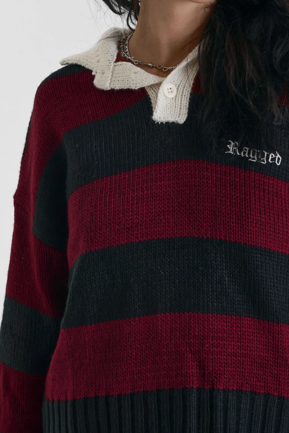 The Ragged Priest Trophy Stripe Skull rugby strik bordeaux