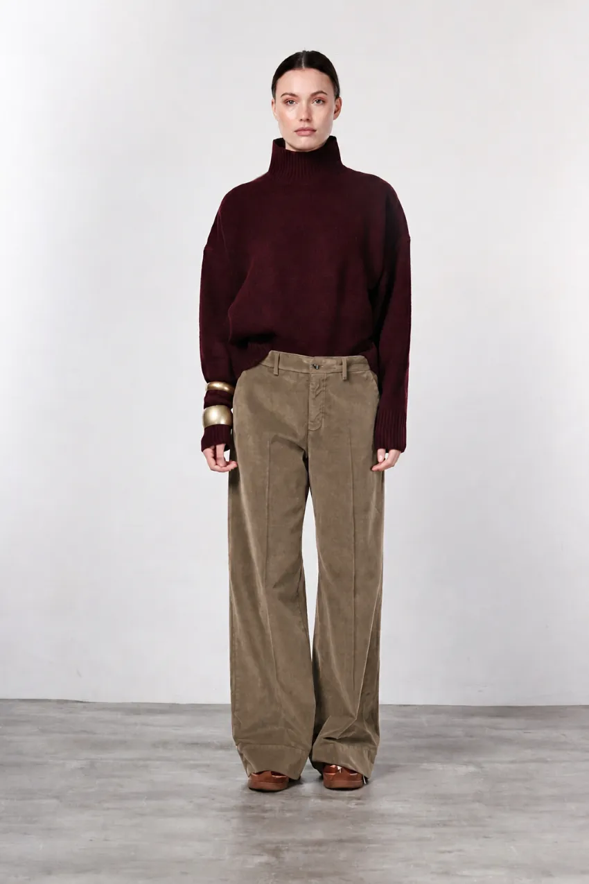 Mason's New York Studio chinos taupe straight fit fløjl